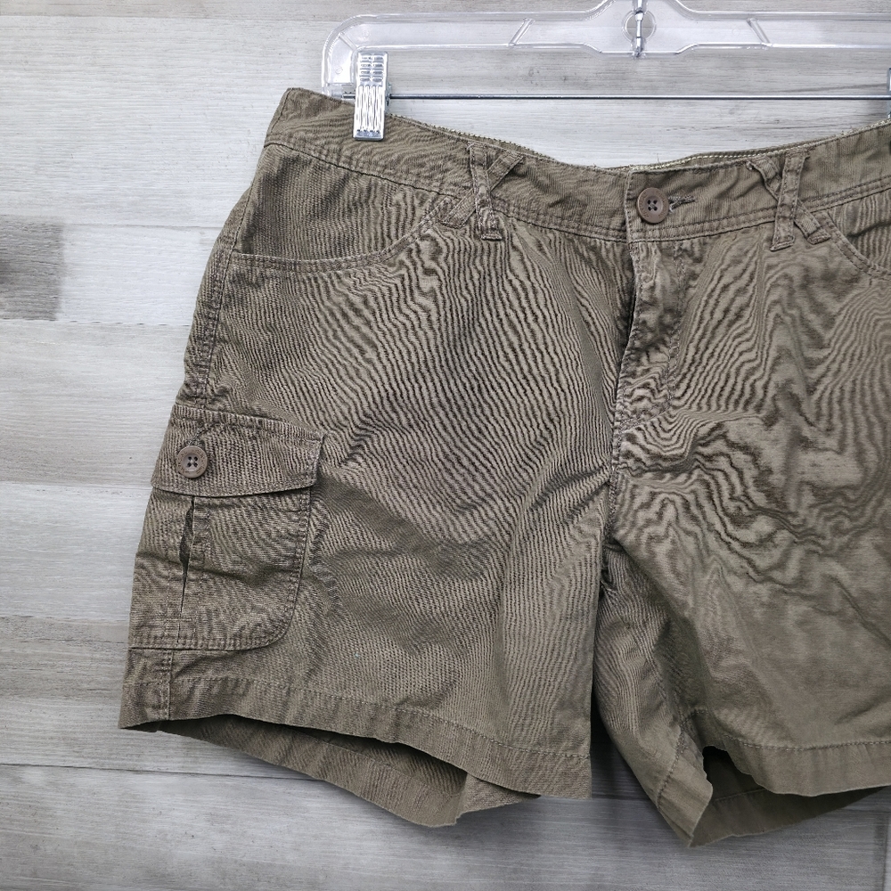 Natural Reflections Brown Khaki Cotton Cargo Shorts Womens Size 8 - Picture 3 of 11